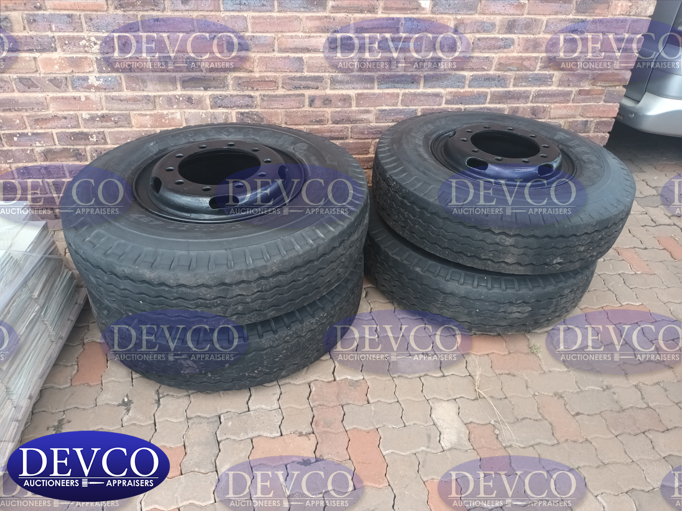 11.00-20 Firestone Tyres & Rims (x4) | Devco Auction